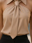 Halter Blouse | Neck Tie Detail, Structured Collar, Plus Size Tops Available 2
