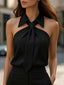 Halter Blouse | Neck Tie Detail, Structured Collar, Plus Size Tops Available 8