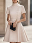 High-Neck Dress | Belted Waist, Elegant Design for Women 0