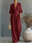Jumpsuit | Deep V Neckline, Wide-Leg Silhouette 0
