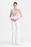 Jumpsuit | Embellished Semi-Transparent Top, Wide-Leg Pants 0