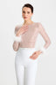 Jumpsuit | Embellished Semi-Transparent Top, Wide-Leg Pants 4