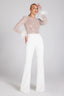 Jumpsuit | Embellished Semi-Transparent Top, Wide-Leg Pants 5