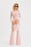 Jumpsuit | Embellished Semi-Transparent Top, Wide-Leg Pants 8