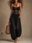 Jumpsuit | Lace Bodice, Halter Neckline, Flowing Trousers 0