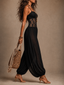 Jumpsuit | Lace Bodice, Halter Neckline, Flowing Trousers 1