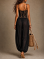 Jumpsuit | Lace Bodice, Halter Neckline, Flowing Trousers 2