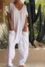 Jumpsuit | Loose Fit, Deep V-Neck, Functional Pockets 6