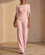 Jumpsuit | Pearl-Embellished Sleeves, Wide Leg Silhouette 0