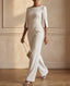 Jumpsuit | Pearl-Embellished Sleeves, Wide Leg Silhouette 1
