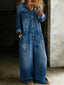 Jumpsuit | Wide-Leg, Button Front, Long Sleeves 0