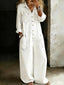 Jumpsuit | Wide-Leg, Button Front, Long Sleeves 1
