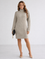 Knit Dress | Ribbed Texture, Turtleneck Neckline 0