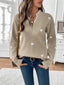 Knit Sweater | Heart Print, Lace-Trimmed V-Neckline 9