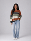 Knit Sweater | Striped Pattern, Crewneck Collar 1