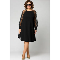 Lace Dress | Round Neckline, Long Slit Sleeves 1