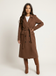 Women’s Longline Double Breasted Belted Overcoat