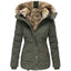 Women’s Fur Trim Hooded Quilted Winter Jacket
