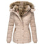 Women’s Fur Trim Hooded Quilted Winter Jacket