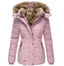 Women’s Fur Trim Hooded Quilted Winter Jacket