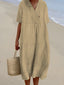 Linen Dress | V-Neck, Short Sleeves 5