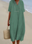 Linen Dress | V-Neck, Short Sleeves 7