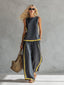 Linen Set | Loose Fit, Two-Tone Edging 0