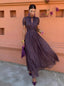 Long Sleeve Maxi Dress | High Neckline, Flowing Skirt 0