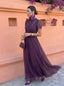 Long Sleeve Maxi Dress | High Neckline, Flowing Skirt 3