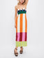 Long Sleeve Maxi Dress | Vibrant Multicolor Design, Flattering Silhouette 1