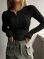 Long Sleeve Shirts Women | Henley Neckline, Rib Stitching 1