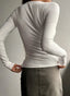 Long Sleeve Shirts Women | Henley Neckline, Rib Stitching 5