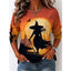 Long Sleeve Top | Halloween Witch Graphic, Crew Neckline 0