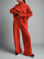Lounge Set | Slouchy Turtleneck, Wide-Leg Pants 8