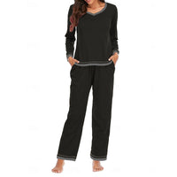 Lounge Set | V-Neck Top, Elastic Waist Trousers 5