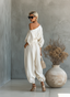 Loungewear Set | Off-Shoulder Top, Tapered Pants 4