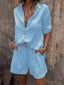 Loungewear Set | Oversized Blouse, High-Waisted Shorts 3