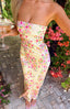 Women's Yellow Bloom Fitted  Maxi Dress
