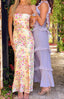 Women's Yellow Bloom Fitted  Maxi Dress