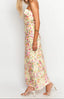 Women's Yellow Bloom Fitted  Maxi Dress