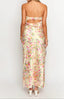 Women's Yellow Bloom Fitted  Maxi Dress