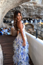 Maxi Dress | Deep V-Neckline, Ruffled Skirt 1