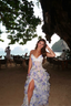 Maxi Dress | Deep V-Neckline, Ruffled Skirt 6