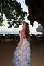 Maxi Dress | Deep V-Neckline, Ruffled Skirt 7