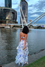 Maxi Dress | Deep V-Neckline, Ruffled Skirt 8