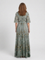 Maxi Dress | Floral Pattern, V Neckline, Elbow-Length Sleeves 1