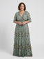 Maxi Dress | Floral Pattern, V Neckline, Elbow-Length Sleeves 3