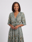 Maxi Dress | Floral Pattern, V Neckline, Elbow-Length Sleeves 5