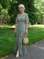 Maxi Dress | Floral Pattern, V Neckline, Elbow-Length Sleeves 6