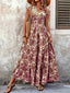Maxi Dress | Floral Print, Long Sleeve V-Neck 2